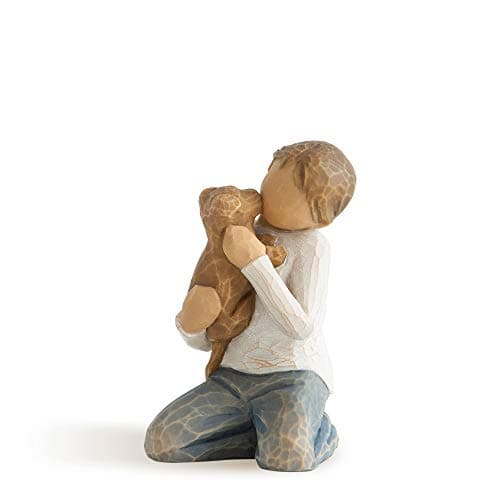 Willow Tree Kindness boy Above All Kindness Boy in Blue Jeans Holding Dog Works Well in Groupings That Reflect Family Relationships Pet Owners Animal Lovers Sculpted HandPainted Figure