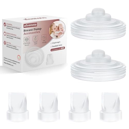 4Pack Silicone Duckbill Valve & 2Pack Silicone Diaphragm Compatible with Momcozy M5 Wearable Breastpump, Electric Breast Pump Replacement Parts for M5, Breastfeeding Essential Accessories