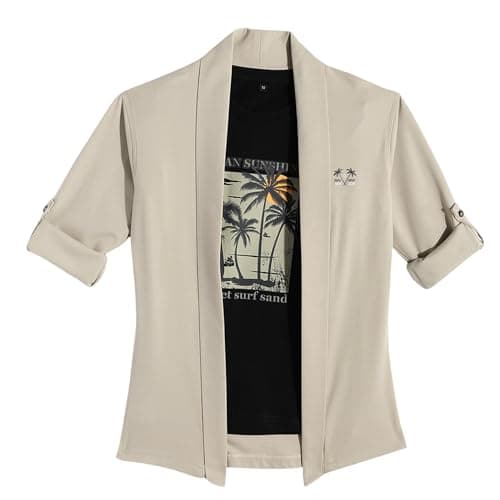CAVIO Boys Full Sleeves Solid Shrug with T-Shirt Cream