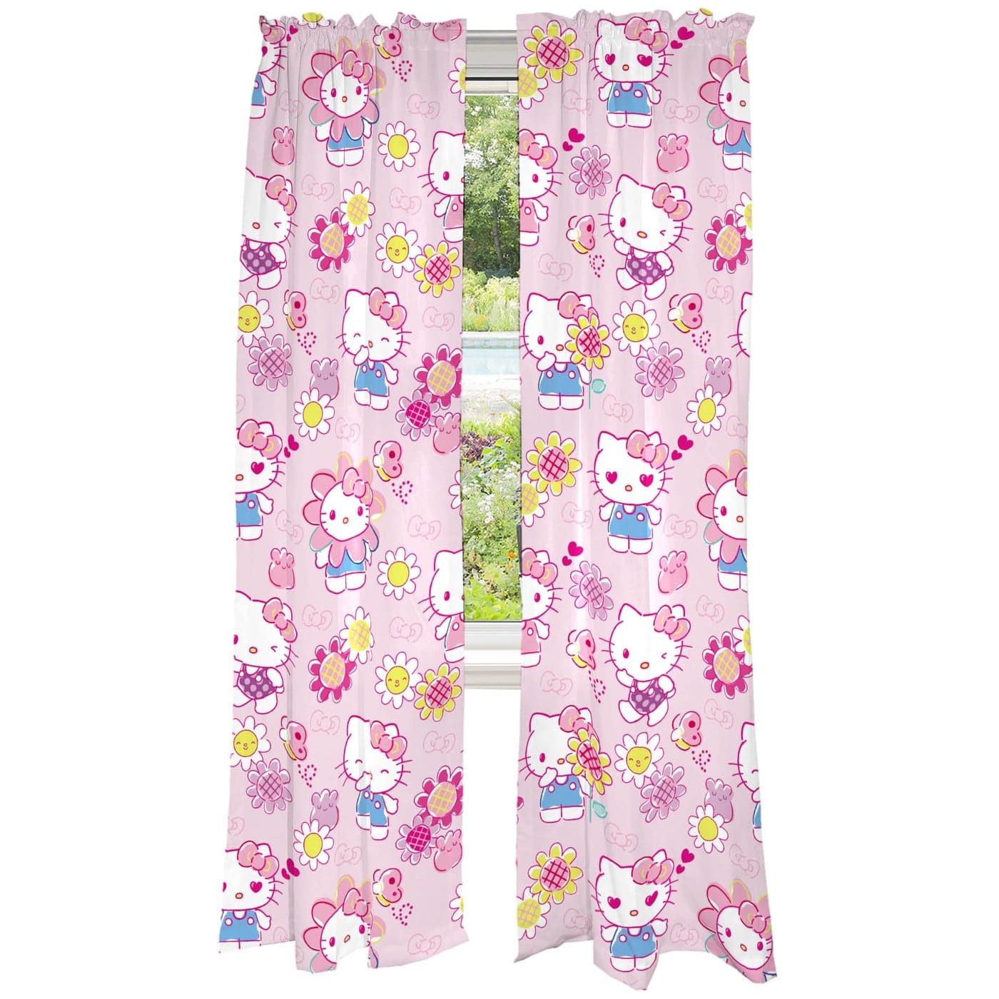 Franco Kids Room Window Curtains Drapes Set 82 in x 84 in Hello Kitty