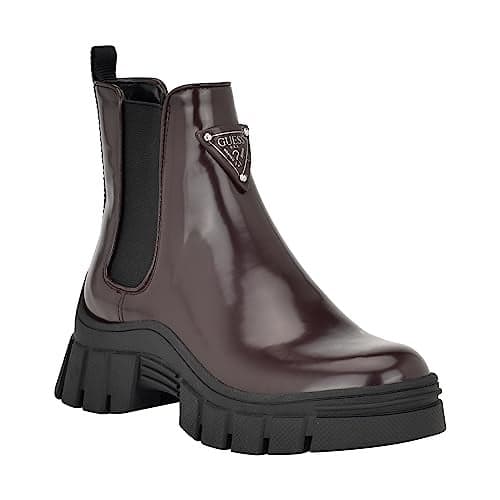 GUESS Women's Hestia Ankle Boot, Dark Red, 7