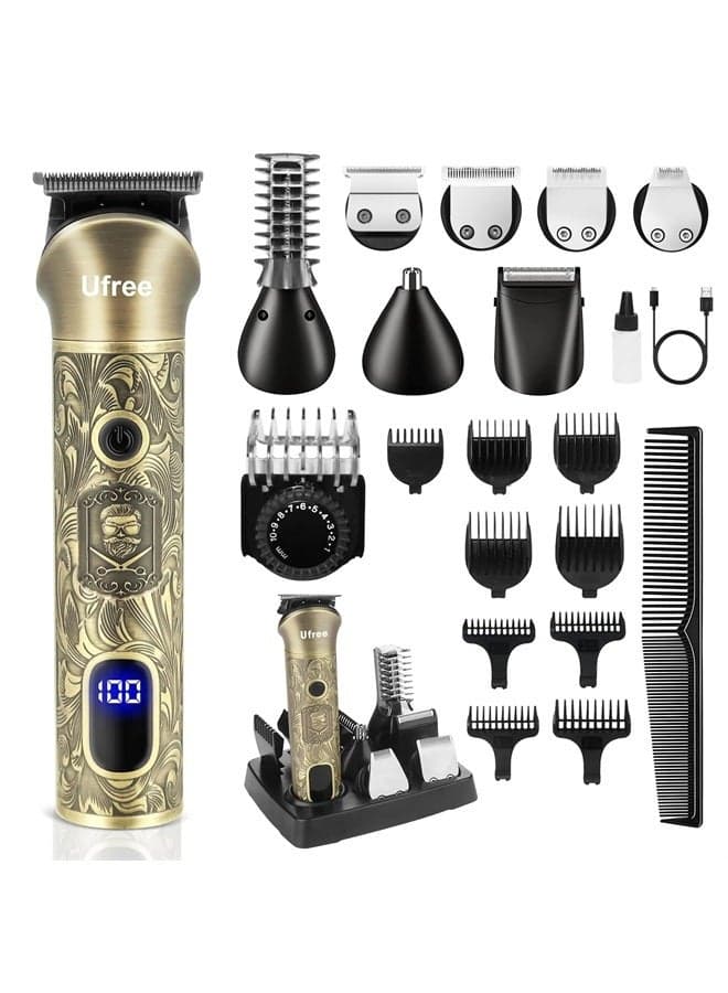 Beard Trimmer for Men, Electric Razor for Men, Cordless Hair Clipper Shaving Kit for Mustache Body Nose Ear Hair Facial, Adjustable Beard Grooming Kit Birthday Gifts for Men