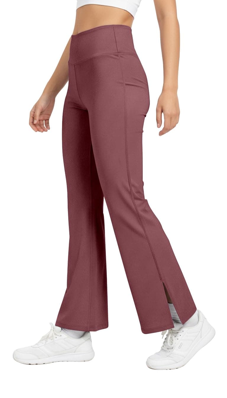 Mehrang High Waist Wide Leg with Side Slit || Stretchable Tights || Highwaist Sports Fitness Activewear Yoga Pants for Women (in, Alpha, XL, Regular, Moove)