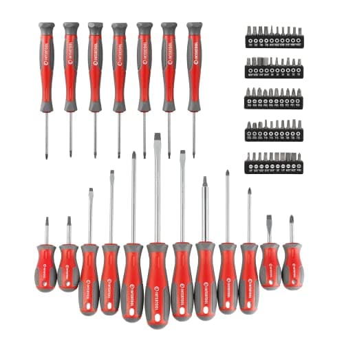 INTERTOOL 70 pcs Screwdriver Set, Magnetic Tips, 51 Bits, Chrome Vanadium Steel, Phillips, Slotted, Torx, Pozidriv, Hex, Square VT08-3370