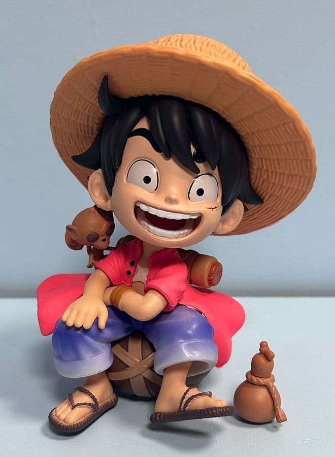 One Piece Luffy Hand Sitting Luffy Straw Hat Luffy Tide Play GK Hand Car Decoration Tabletop Decoration Gift