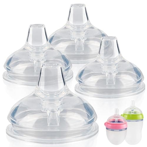 Sippy Spout Nipples for Comotomo Baby Bottles100 Soft Silicone Sippy Cup NipplesVariable Flow Conversion Nipple6 Months4 Count