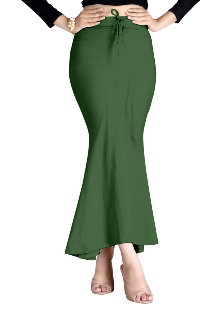 ALYNE Women's Saree Shapewear Petticoat, Women's Saree Shapewear Petticoat for Comfortable Draping for Women Dark Green