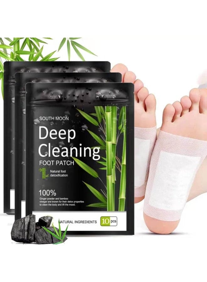 Foot Pads (30 PCS), Deep Cleansing Foot Patches with Bamboo Vinegar and Ginger Powder, Relieve Stress, Improve Sleep and Relaxation