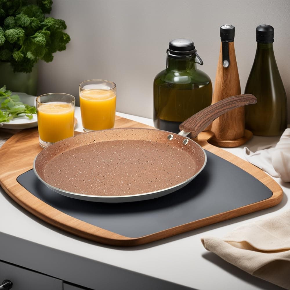 The Better Home Harmony Series Non Stick Fry Pan 24cmSaute Pan Gas CookwareDeep Fry PanMinimal Oil CookingEasy Grip Handle3 Layer Non Stick CoatingNonToxic LightweightGolden Color