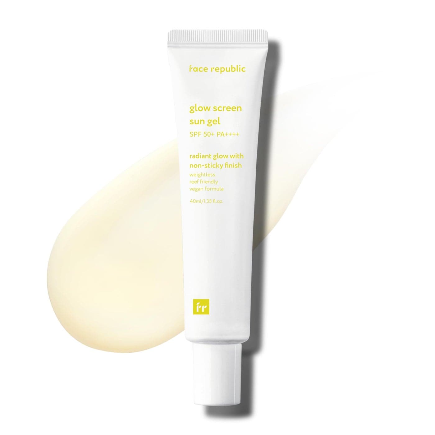 Face Republic Glow Screen Sun Gel 40ml 135 fl oz SPF50 Broad Spectrum UV Protection Ultra Lightweight No White cast Niacinamide Reef Safe Vegan Korean Skin Care