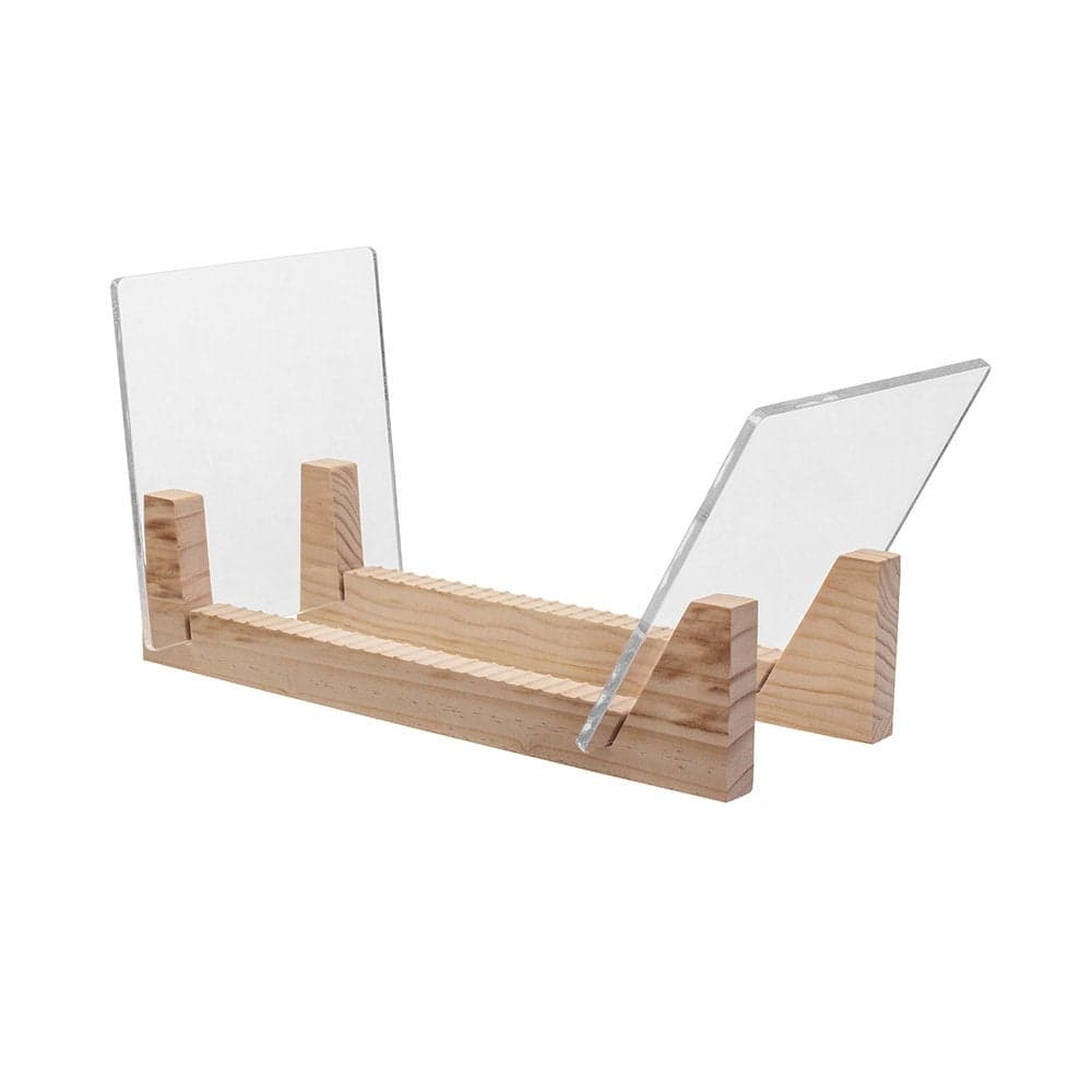 KAIU Vinyl Record Storage Holder Solid Wood with Crystal Clear Acrylic Holder Premium Design Perfect 12 LPs or 7 Singles Display Unit Stores and Supports up to 50 Albums Natural