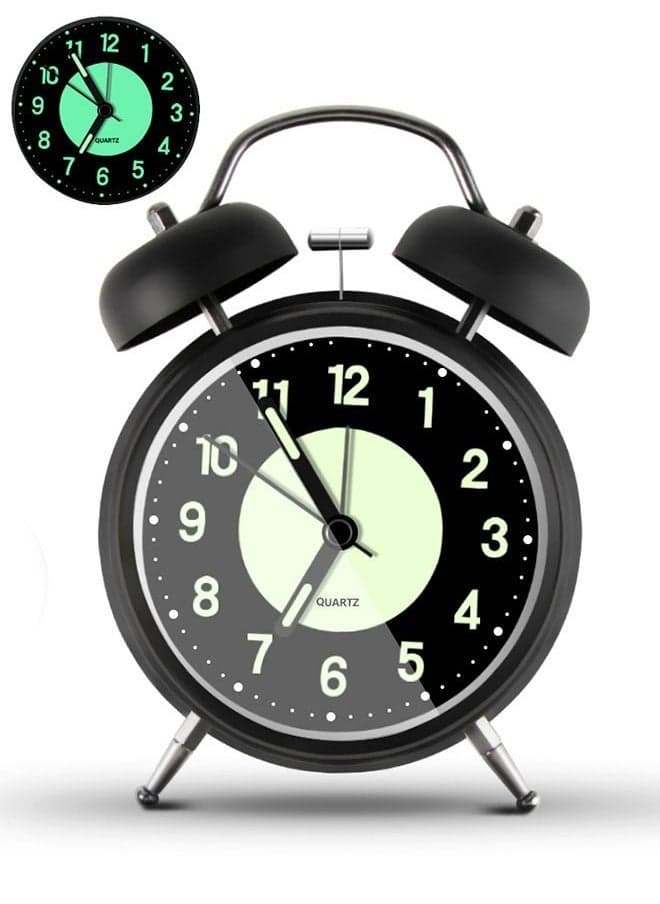 Twin Bell Alarm Clock, Loud Alarm Clock with Backlight, Silent Clock for Bedroom Home or Office, Great for Heavy Sleepers