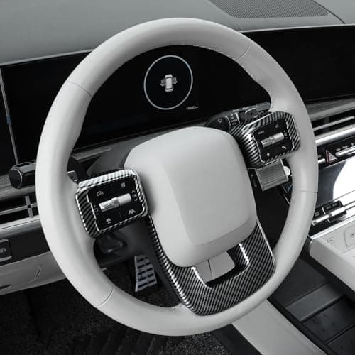 YOUTOOCAR Steering Wheel Cover Trim Compatible with Hyundai Santa Fe 2024-2025 Hyundai Palisade 2026 Hyundai IONIQ 9 Accessories (Carbon Fiber Pattern)