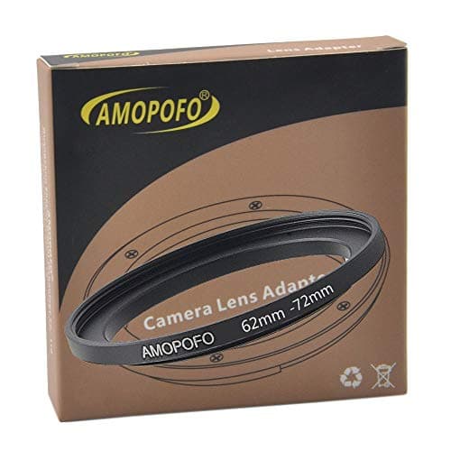 62mm to 72mm Step Up Ring Filter Adapter for UV,ND,CPL,Metal Step Up Ring, Compatible with All 62mm Camera Lenses & 72mm Accessories