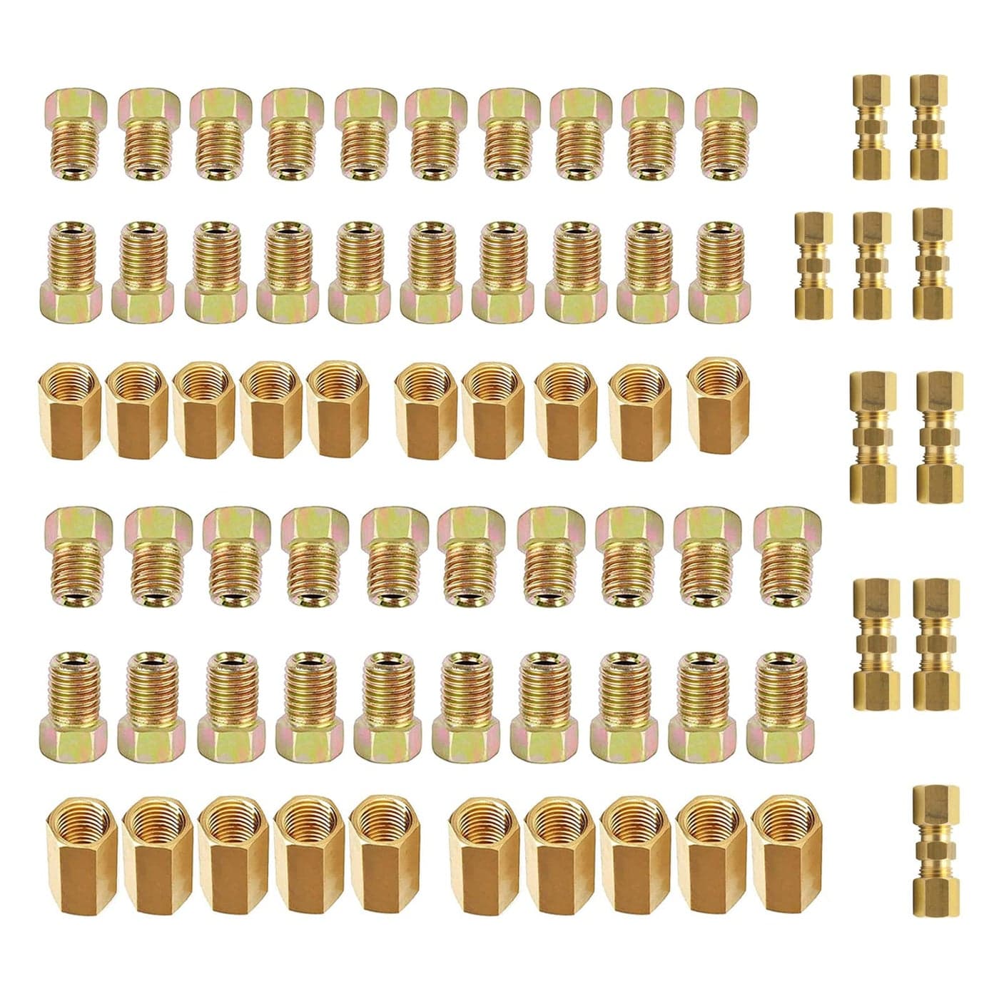 Legines Brakeline fittings 316and 14nutsunionscompression fittings kit 70 Pieces