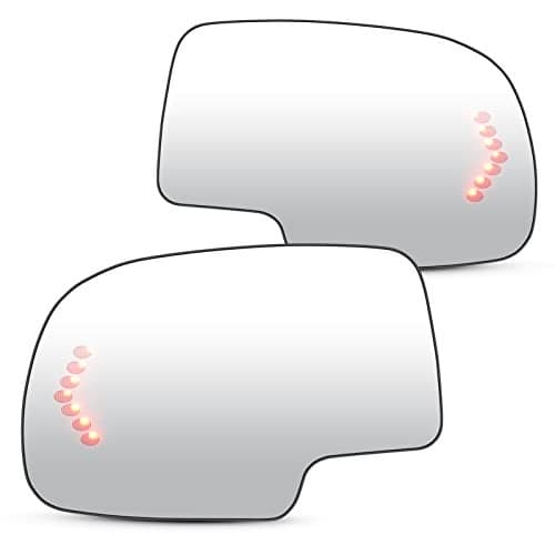Left & Right Side Heated Mirror Glass with Turn Signal fit for 2003-2006 Cadillac Escalade ESV EXT Chevy Avalanche Silverado Suburban Tahoe for GMC Sierra Yukon Classic 1500 2500 3500 HD 2 PIN & 4 PIN