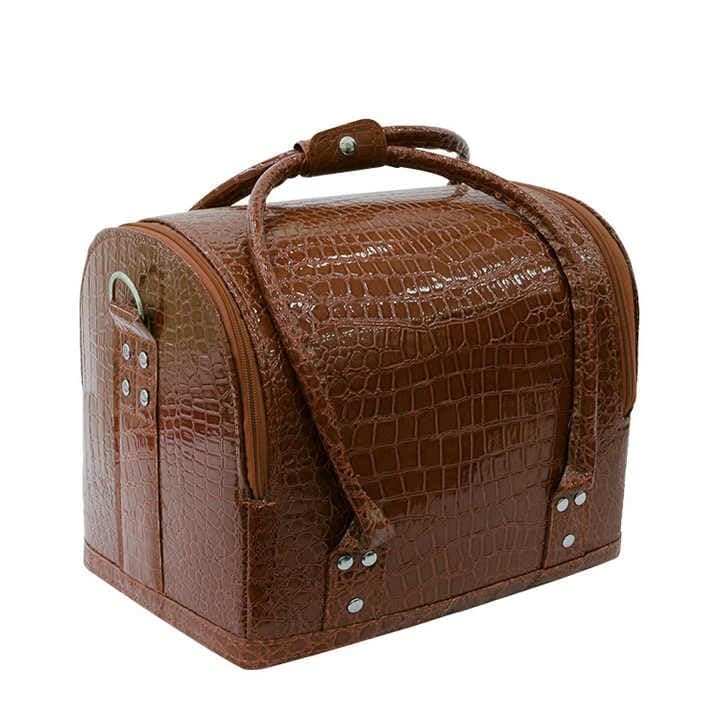 KIRA Professional Cosmetic Storage Case Vanity Train Case with 4 Layer Trays and Strap for Women 4101 Multicolour
