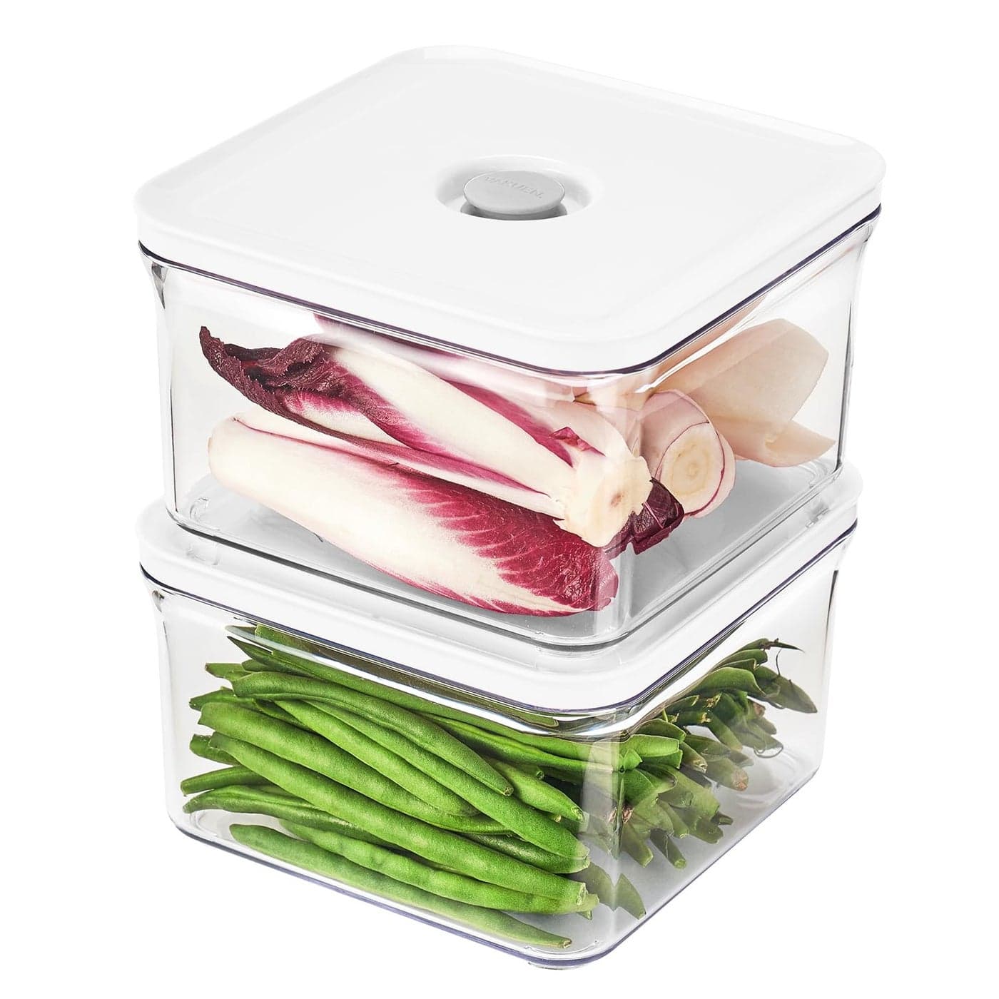 VAKUEN Premium Airtight Food Storage Containers Square 2PCSet148qt15Lx2pcs Smart OneClick Seal Lid No Hinges 100 Leak Proof BPAFREE Dishwasher Freezer Microwave Safe