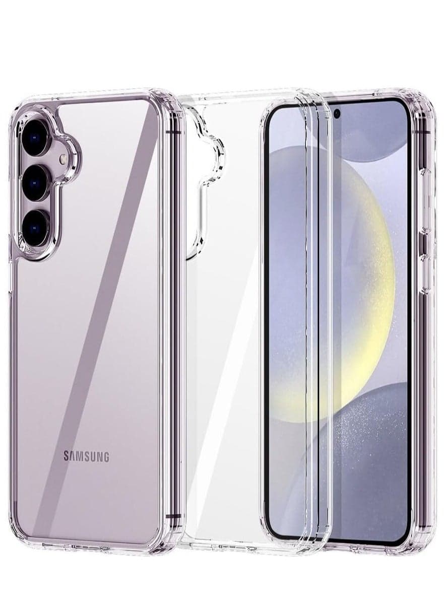 Samsung Galaxy S24 Case 5G Clear (6.2inch) Zero-Fingerprints Anti-scratch Hard Back Cover,Slim and Soft TPU Full Coverage Drop Proof for Samsung s24 Case-Clear