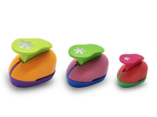 VSREI Snowflakes Hole Punch Paper Punches Snowflake Puncher SnowflakesPunches for Paper Crafts SnowflakesShaped Hole Punch 1 inch 58 inch 38 inch Snowflakes Hole Punches Set Random Color