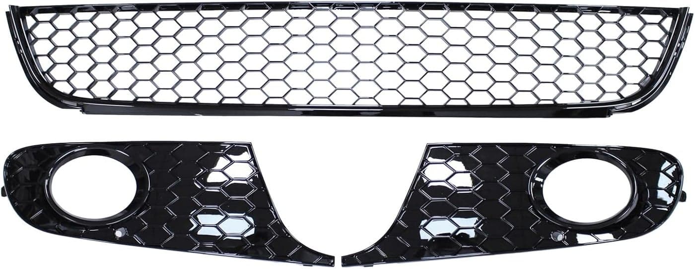 ApplianPar Front Lower Bumper Grill Grille Honeycomb Mesh with Fog Light Covers for VW Golf Jetta MK6