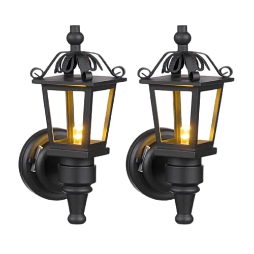 IMIKEYA 2pcs Mini Wall Lamp Dollhouse Light Fixture Small House Wall Lamp Fairy House Accessory Battery Operated Miniature Scene Decor