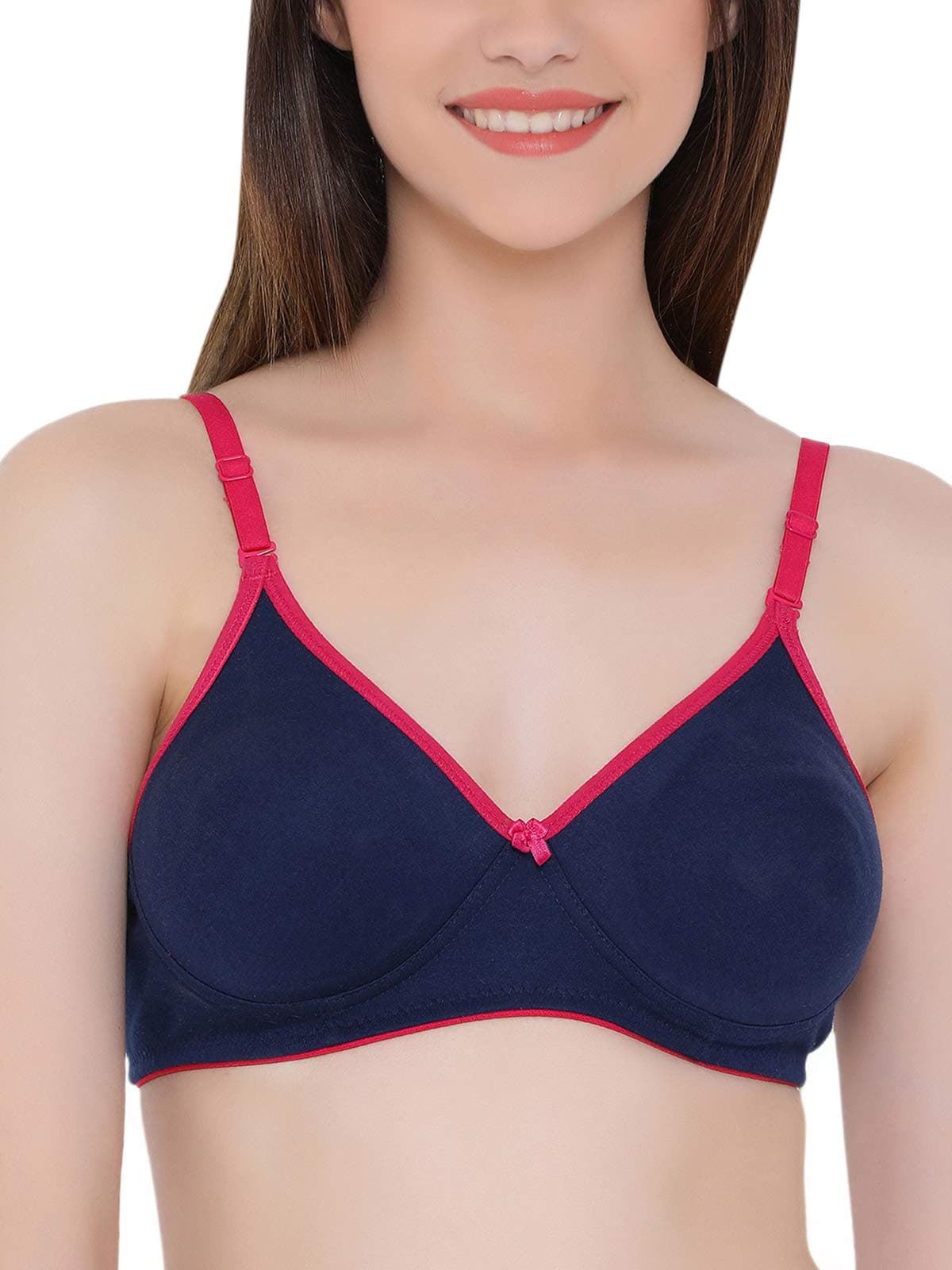 Clovia Women's Cotton Rich Solid Lightly Padded Demi Cup Wire Free T-Shirt Bra (BR1722P08_Light Blue_36B)