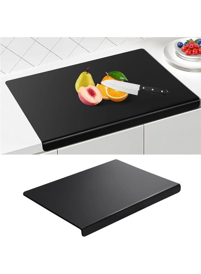 Acrylic Cutting Board with Counter Lip,Non Slip Lightweight Chopping Board,Sturdy Scratch-Resistant Cutting Boards,for Counter,Home,Restaurant,45*35*2.5CM, Black