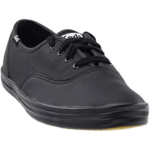 Keds Women's Champion Leather Sneaker, Black, 6