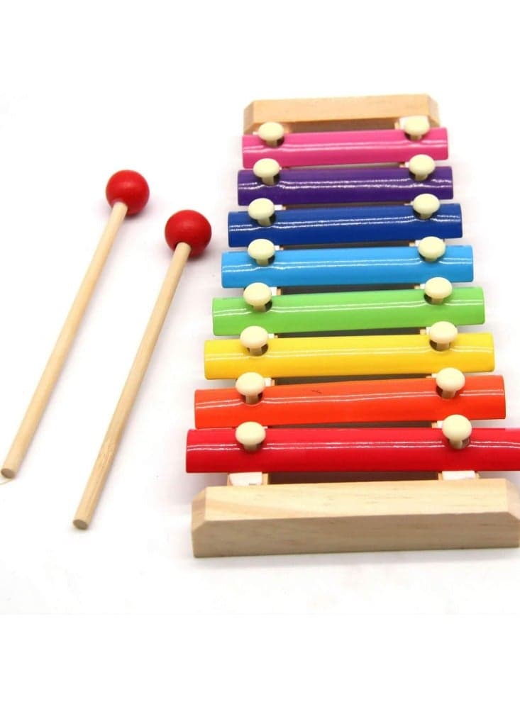 Wooden Kids Educational Piano Xylophone, Educational Musical Instruments Toy, 8 Key Scales (Xylophone