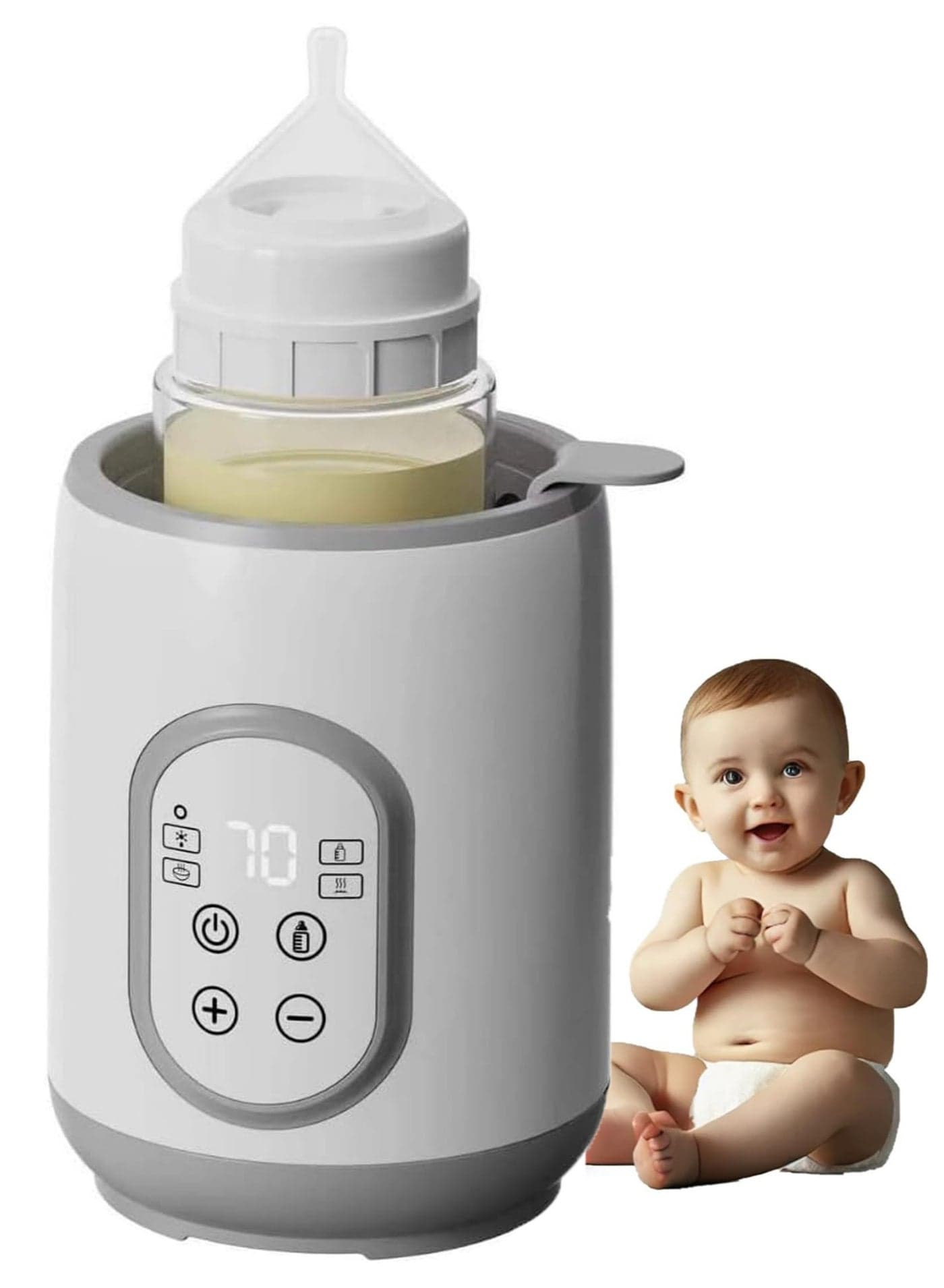 Baby Bottle Warmer, Fast and Versatile Bottle Sterilizer and Food Warmer With Smart Temperature Control and Timer, Suitable For Breast Milk or Formula Milk, With Defrost, Keep Warm, Warm Baby Food Jar Functions