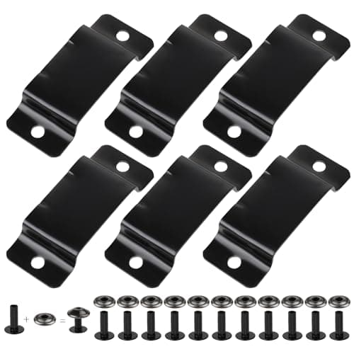 6 Pcs Tape Measure Holder Clip Measuring Tape Holder Metal Measuring Tape Belt Holder Tape Holder for Tool Belt with Rivets Tape Measure Hanging Tape Holder for Easy to Carry Matte Black