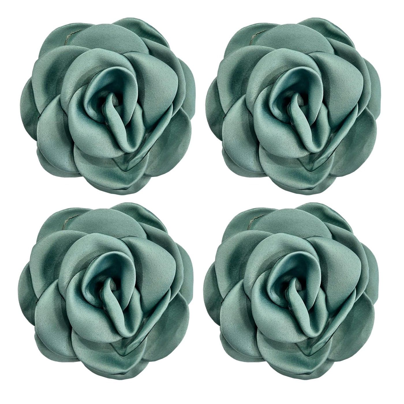 Sanrich Womens Brooches 4pcs Rose Flower Hair Clip Mexican Hair Flowers Clips Hairpin Brooch Tea Party Hats Headpieces aqua blue