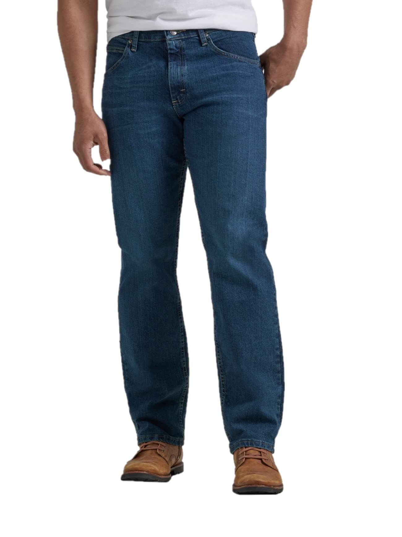 Wrangler Authentics Men's Classic 5-Pocket Relaxed Fit Flex Jean Military Blue Flex 36W x 34L