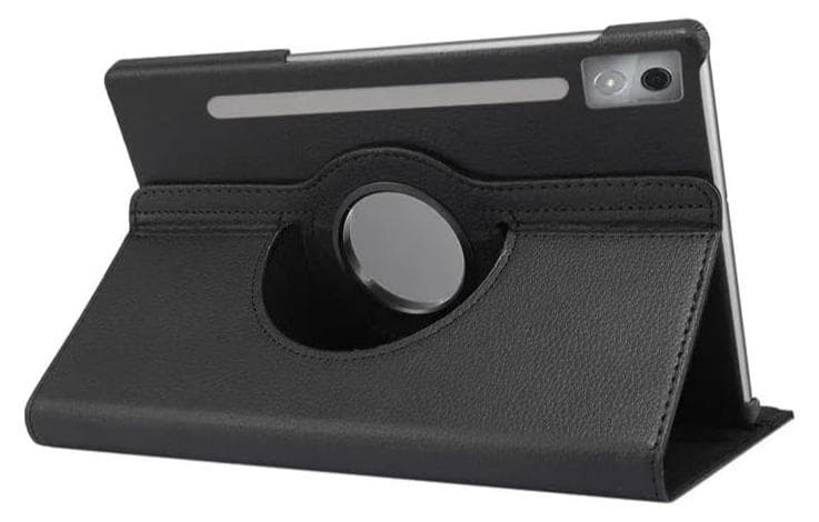 Compatible with Lenovo Idea Tab Pro 12.7-inch 2025 (TB373FU) Tablet PU Leather Cover Sleep Wake Function 360 Rotating Stand Protective Shell (Black)