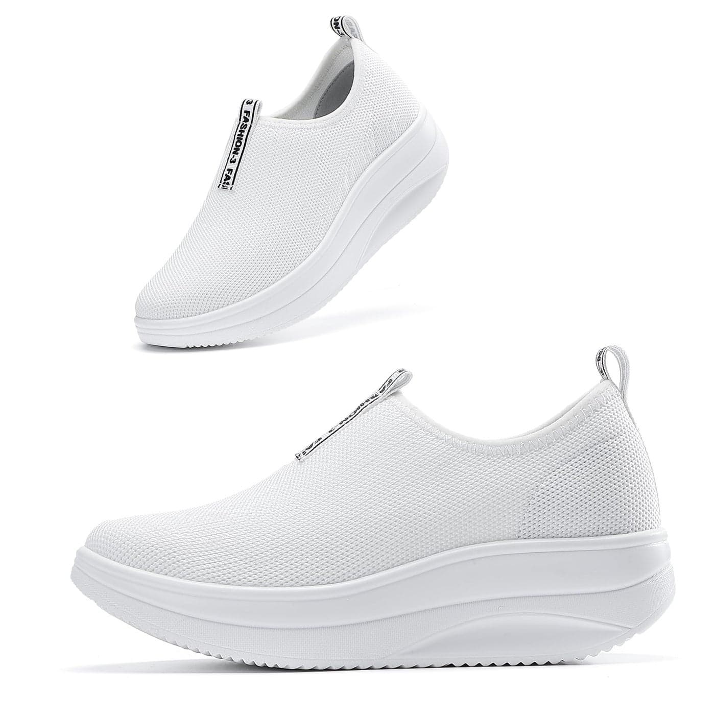 Oude White Platform Loafers for Women Breathable Slip On Shoes Stylish Chunky Platform Sneakers for Health Employees Thick Rocking Bottom Size 7