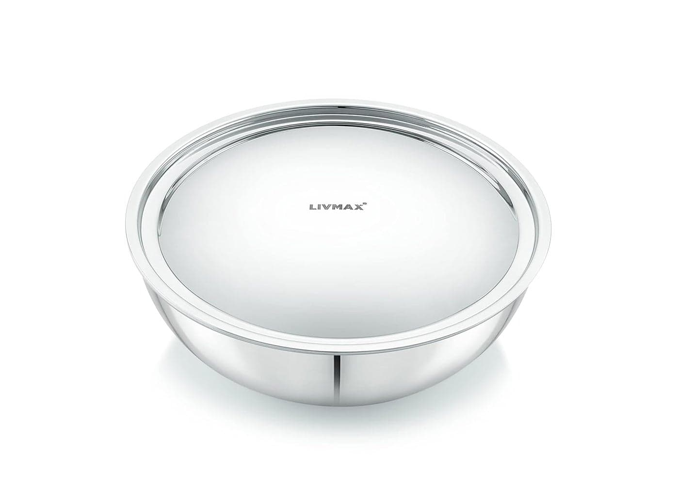 Livmax Triply Stainless Steel Tasla with Stainless Steel Lid 22 cm Silver