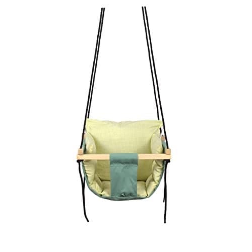 BOFFLE Swing | Baby Swing Hanging Indoor Outdoor | Children's Swing | Jhula for Baby | Baby Garden Swing | Jhula | (6 Months to 3 Years) (Up to 25 kg) (Green Yellow 1)