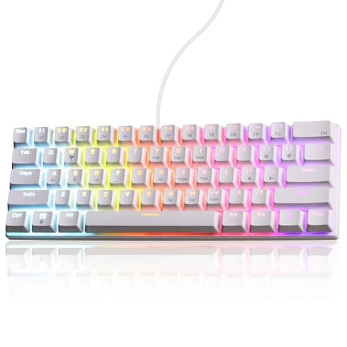 Gaozen 60% Wired Mechanical Gaming Keyboard RGB Backlit Anti-Ghosting Compact 61-Keys Mini Keyboard with Red Switch | for Windows Laptop PC Gamer Office Typist