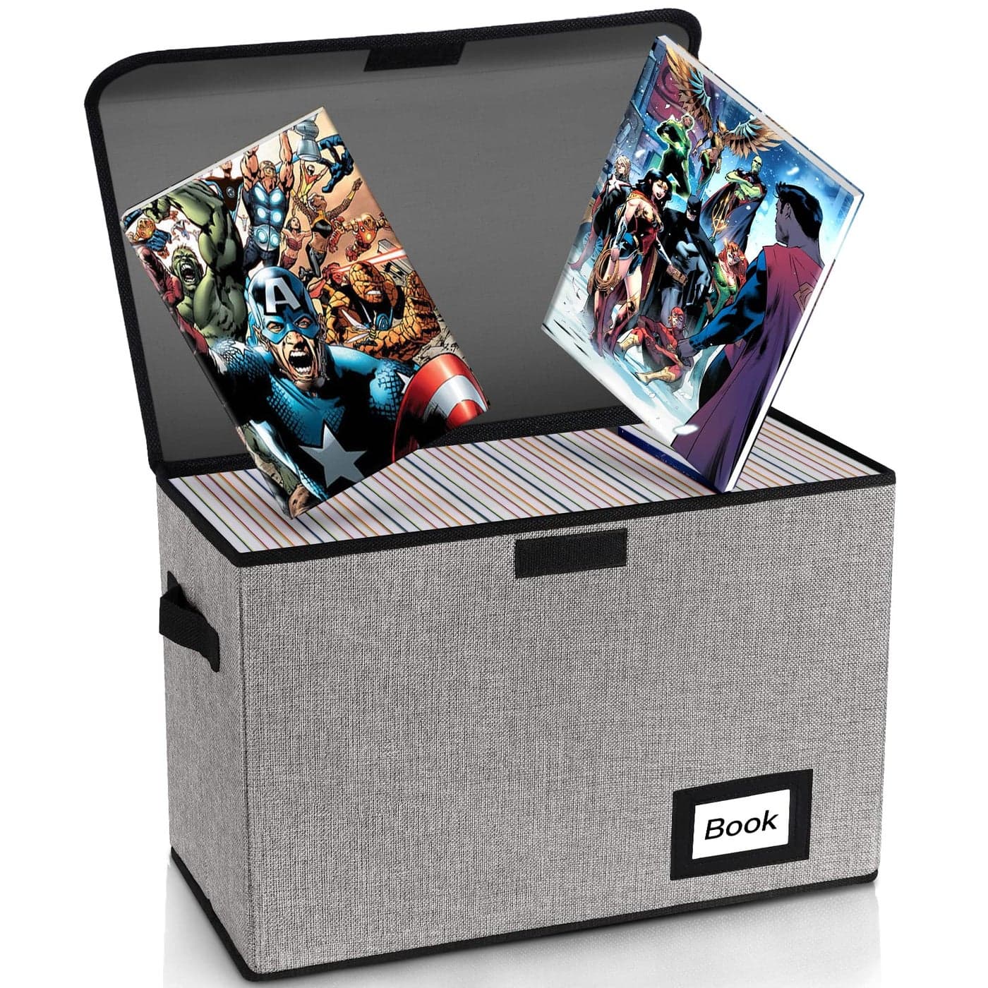YNSZAS 5 Pack Comic Book Storage Boxes 158 X 78 X 118 Collapsible Short Box Holds 160180 Collection Container Holder Shelf Protector Organizer Bin Grey