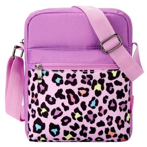 Choco Mocha Girls Purses Age 8-10, Purse for Girls 6-8 10-12 Girl Crossbody Bag for Kids 8-12 Teen Messenger Bag Christmas Gifts,Leopard-pink