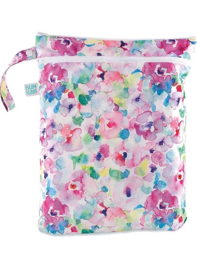 Bumkins Waterproof Wet Dry Bags for Baby, Travel, Swimsuit, Cloth Diapers, Pump Parts, Gym Clothes, Toiletries, Strap to Stroller, Zipper Reusable Bag, Packing Pouch
