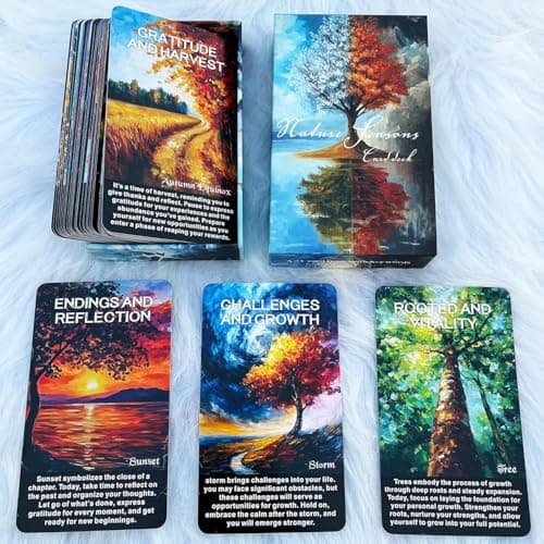 Neouth Nature and Seasons Oracle Deck, Phases and Forests Oracle Deck for Beginners, 54 Cards for Intuition, Healing, and Personal Growth, Animal Symbols, Moon, Seasonal Shifts