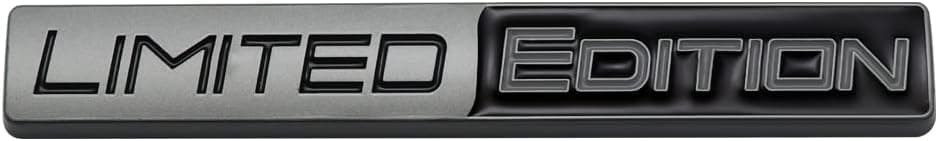 Limited Edition Emblem Auto Racing Sport 3D Badge Rear Trunk Sticker Side Fender Decal (Gray Black)