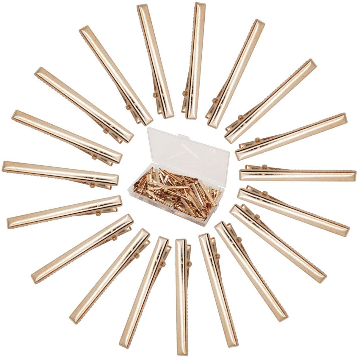 Qearl 50 Pieces 236 Inch DIY Alligator Hair Clips Gold Hair Clips with Teeth for Bows DIY Accessories Salon and Baby Girls Bows6CM