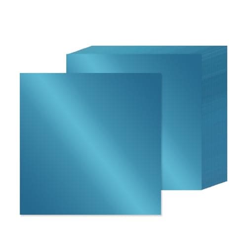 15 Sheets Blue Metallic Cardstock Paper 12 x 12 92lb250gsm Thick Paper Foil Cardstock Shiny Mirror Paper Glitter Paper for Crafts Scrapbook Card Making Invitations Party Decoration Blue