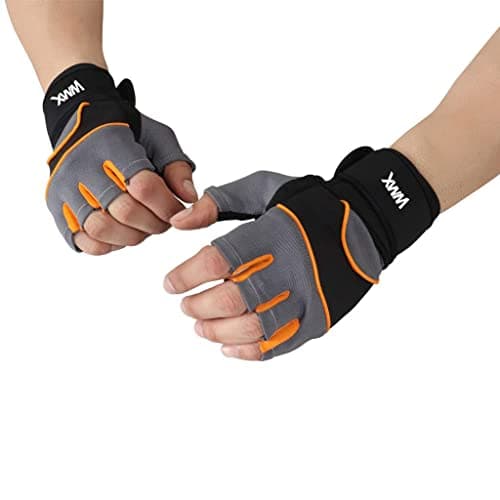 NEVER LOSE Leather Wmx Series Fitness Gloves/Weight Lifting Gloves/Gym Gloves/Bike Gloves (L, Loto, Orange), Leather, orange