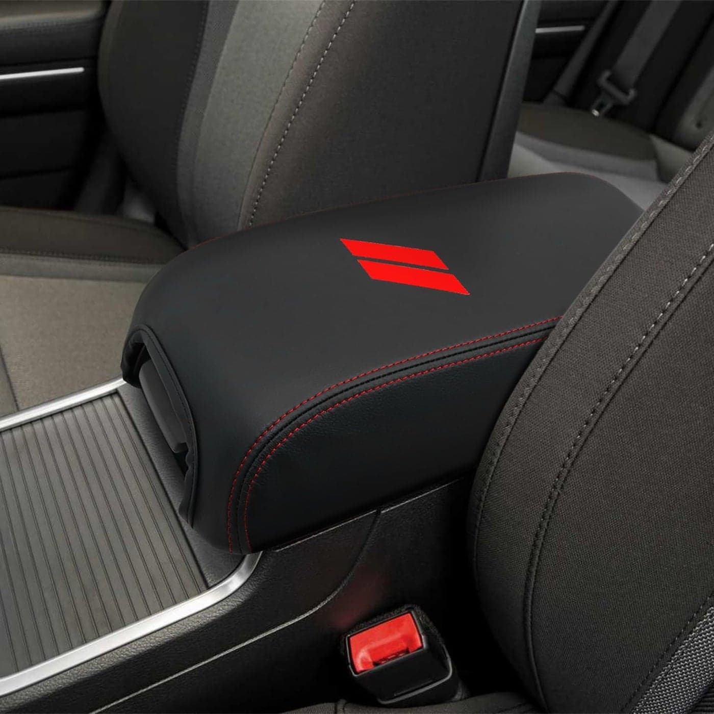 REMOCH for Dodge Charger Accessories 20112021 2022 2023 Center Console Cover for Chrysler 300 20152022 Leather Armrest Cover Seat Console Box Lid Protector Interior Red Stitches Leather