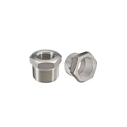 Beduan Stainless Steel Reducer Hex Bushing, 1/2" Male NPT to 1/4" Female NPT, Reducing Cast Pipe Adapter Fitting(Pack of 2)