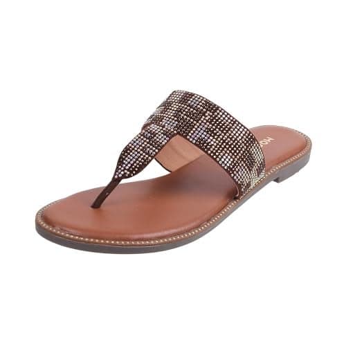 Mochi Women Brown Synthetic Leather Flat Chappal UK/6 EU/39 (35-422)
